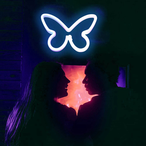 Señal De Neón Led De Neón Con Forma De Mariposa De Neón, Ros