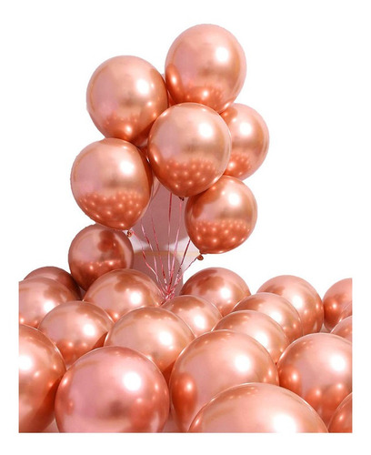 Globos Cromados Oro Rosa R12 X 50 Bombas Espejo Metalizado