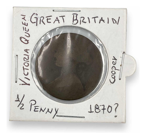 Wow 2 Monedss De Cobre Gran Bretaña 1/2 Pennys 1806 Y 1870? (Usado)
