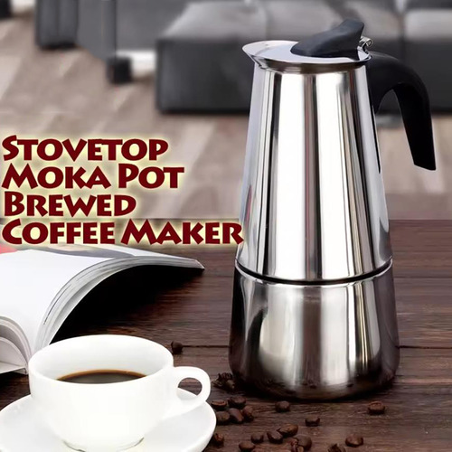 Cafetera Moka Pot, Tazas De Espresso Y Café Con Leche, Estuf
