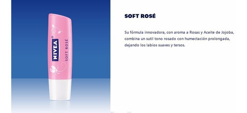 Imagen 5 de 5 de Labial Nivea Soft Rosé 4.8 Gr