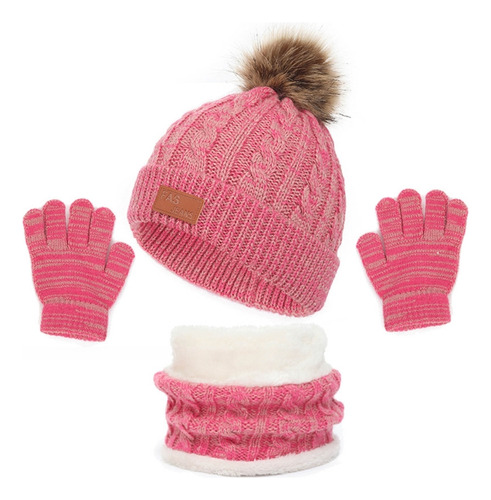 Combo De Gorro De Invierno, Guantes, Cuello Y Bufanda Para B