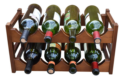 Cava De Vino 100% Madera Para 8 Botellas Hogare | Funcional Nogal