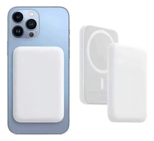 Cargador Magnetico Battery Pack Portatil Compatible Con Iphone Hysmart Hy0003 Blanco Blanco