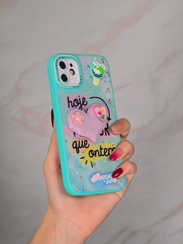 Funda Diseños 3d Tela Cubre Modulo Para Iphone 11 Verde Agua Iphone 11