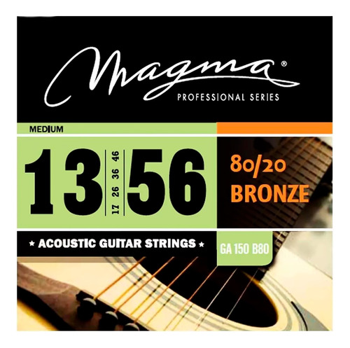 Cuerdas Guitarra Acustica Magma Encordado 80/20 013-056  