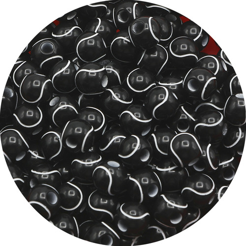 Balón Separador Acrilico Para Pulsera 100gr Futbol Volley Tenis Negro 1 Cm 1 Cm