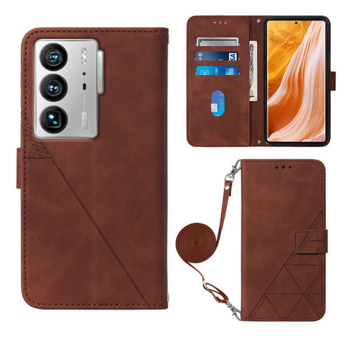 /-funda Tipo Cartera De Piel Sintética Suave Con Tapa Y Correa Larga, Compatible Con Zte Axon 40 Ultra, Protección Total