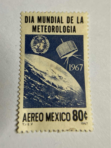 Sello México 1967  Día Mundial De La Meteorologia 