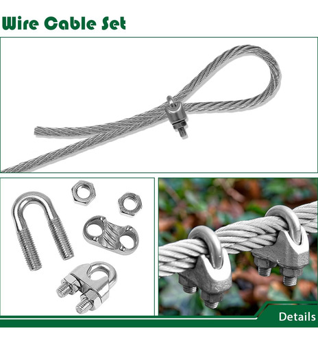 Kit De Accesorios Para Toldo Con Cable De 50 Pies Para Insta