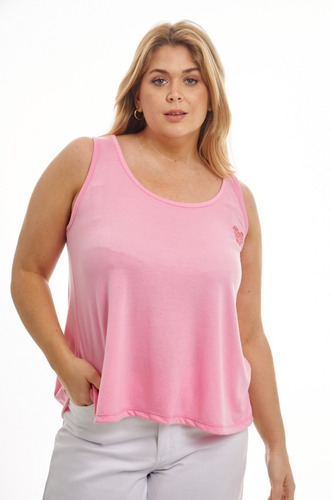 Musculosa Escote Redondo Corte Evasé. Talles Grandes