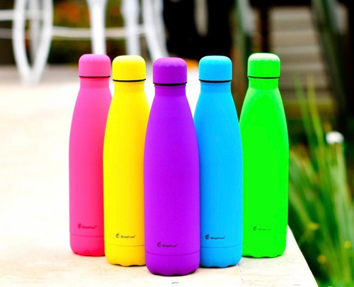 Garrafa Termica Academia Metal Neo 500ml Cores - Azul Neon