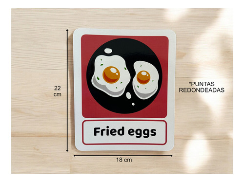 Tarjetas De Aprendizaje De Vocabulario De Comida En Inglés 45 Pzas | Tamaño: 18x22 Cm | Tarjetas Educativas En Inglés Teach Play| Flash Cards Restaurant