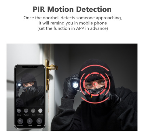 Timbre Inalámbrico Con Vídeo 720p Visual En Tiempo Real Inteom Wi-fi
