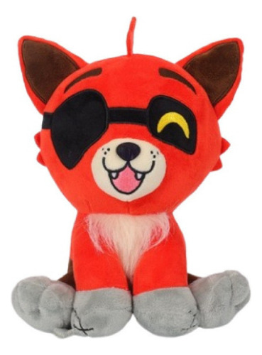 Lindo Peluche Lobo Tuerto Rojo Sentado 25cm