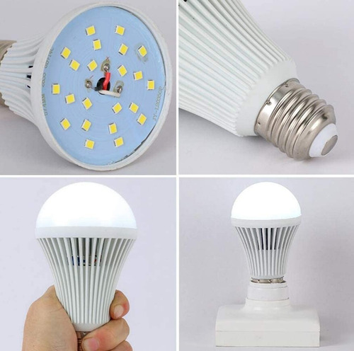Imagen 6 de 9 de Pack X4 Ampolletas Recargables Led Ampolleta Inteligente 15w
