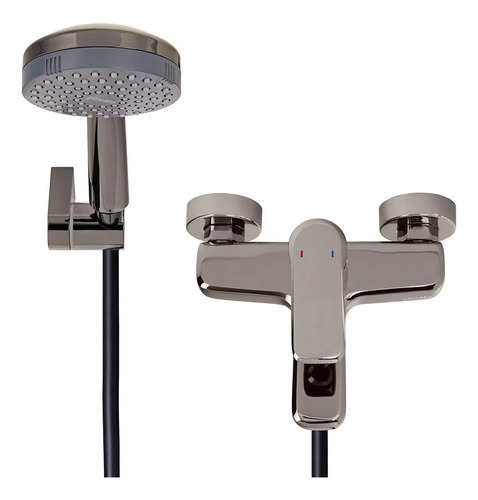 Monomando Tina Ducha Negro Onix Linea Marsella Stretto