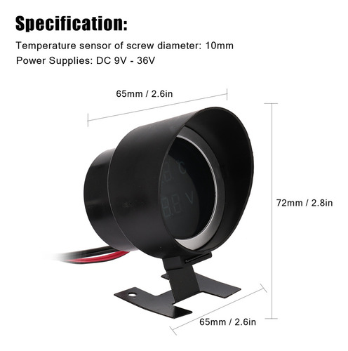 Indicador De Coche, Led Digital, 12 V, Coche, 24 V, Voltaje,