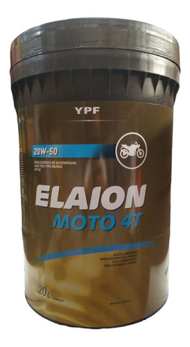 Ypf Elaion Moto 4t 20w50 Mineral X 20 Litros