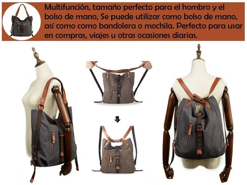 Imagen 3 de 6 de Bolso Para Mujer, Gran Original Lona Impermeable