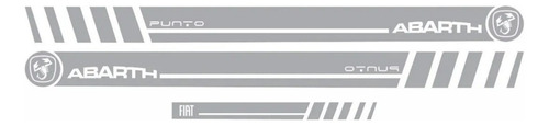 Kit Adesivo Faixas Laterais E Traseira Para Fiat Punto 20607 Cor PRATA