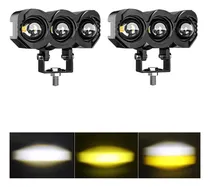 Comprar Par Faros Auxiliares 3 Modos Doble Color Led Para Auto Moto