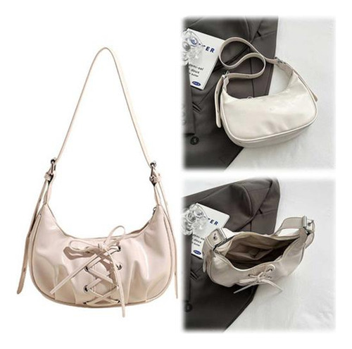 Bolso Hombro En Forma Media Luna Para Mujer, Bolso