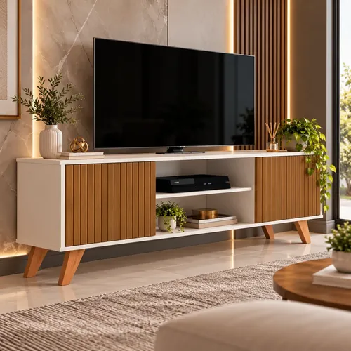 Primelar Rack Sala Estante Tv 58 Polegadas Home Bancada Helena