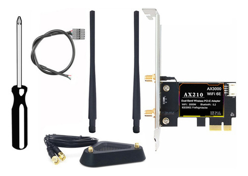 Tarjeta De Red Inalámbrica Ax210+2 Antenas Y Cable De Extens