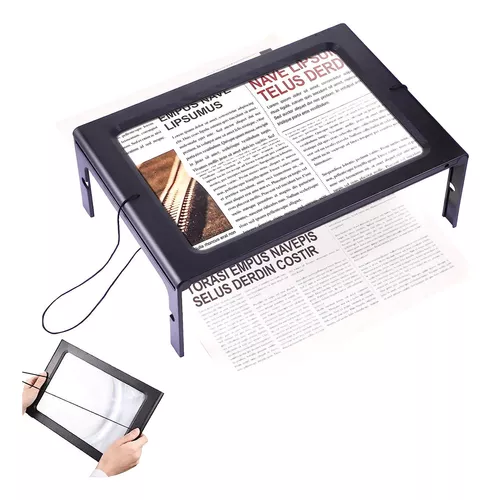 Lupa de lectura de lupa 3X con luz LED Ideal para leer libros de  impresiones pequeñas bajo