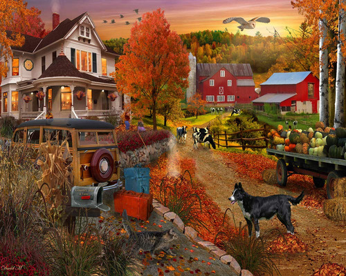 Country Inn & Farm Jigsaw Puzzle 1000 Piezas