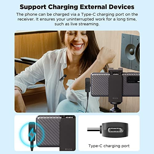 Boya By-v10 Micrófono Inalámbrico Lavalier Para Android Usb