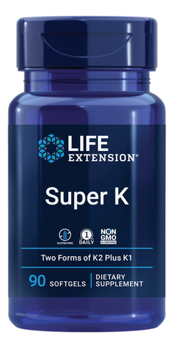 Suplemento De Vitamina K Life Extension Super K 2600 Mcg