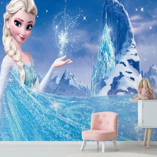 Painel De Parede 3d Quarto De Menina Frozen Auto Colante