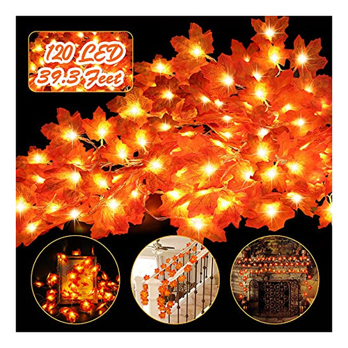 4 Packs Decoración De Otoño Maple Hojas De Garland T77t0