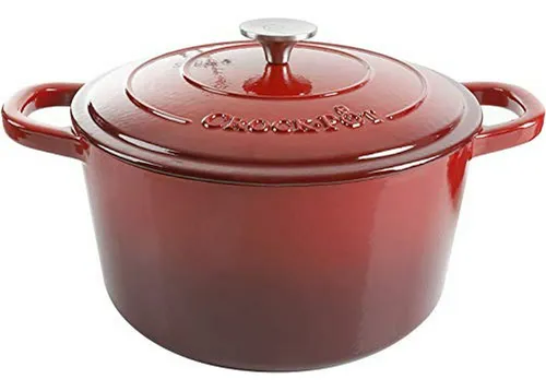 Olla Holandesa De Hierro Fundido Esmaltado, 7 Cuartos, Rojo