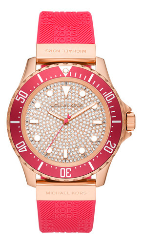 Reloj Mujer Michael Kors Mk7359 Everest Color De La Correa Rojo Color Del Bisel Rosa Color Del Fondo Blanco