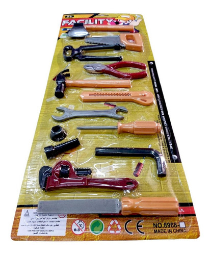 Imagen 2 de 7 de Juego Kit 13 Herramientas Completa Infantil Nvo 3850 Bigshop