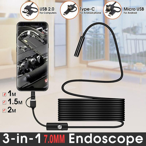 Cable Flexible Para Endoscopio 3 En 1 2m