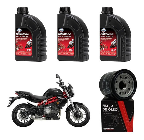 Kit Service Benelli Tnt300 Filtro Aceite Silk Sintetic Sia++