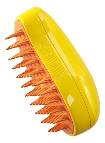 Escova 3 Em 1 De Gato Pet A Vapor De Auto Limpeza Cor Amarelo