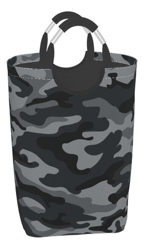 Gbuzozie Ejército Camuflaje Lavandería Cesta Negro Y Gris Ca