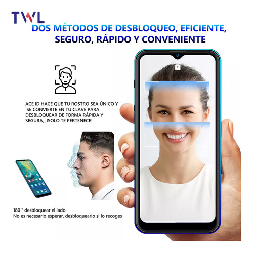 Twl Novi Teléfono 2gb Ram+16gb Facial Dual Sim Rojo