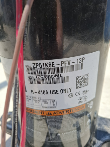 Compresor Scroll Monofásico Copeland R410a 5tr 220v Zp51k6e (Usado)