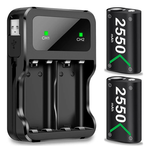 Cargador Con 2 Baterias De Controlador Xbox De 2550 Mah