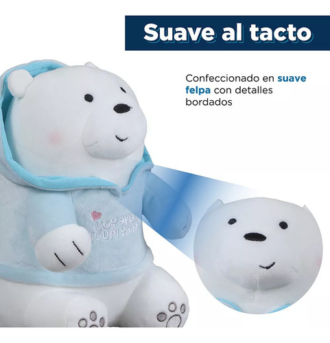 J Peluche De Oso Escandaloso Polar Con Sudadera Azul, Miniso