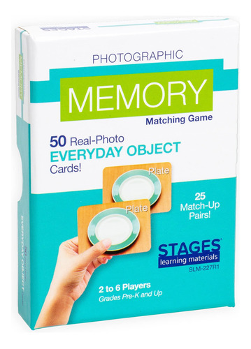 Juego De Memoria De Stages Learning, Tarjetas Con Fotos Real