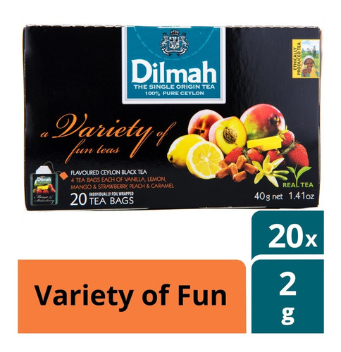 Té Pack Frutal 5 Sabores Dilmah Importado Sri Lanka 20 U.