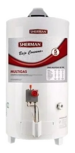 Imagen 1 de 3 de Termotanque multigas Sherman Gas TPGP50 blanco 50L