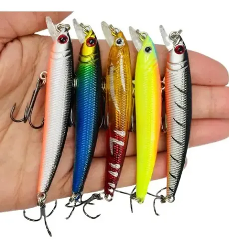 Kit 5 Iscas Artificiais 7.5cm 5gr Tucunaré Traíra Piranhas Cor foto ...